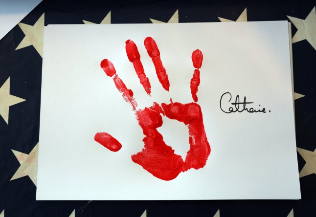 The signed hand print of the Princess of Wales.