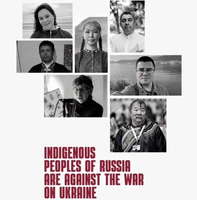 A campaign poster calling on indigenous people to oppose the war (Picture: International Committee of Indigenous Peoples of Russia)