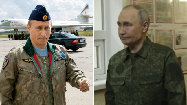 Comp of an old picture of Putin in uniform from 2005 and the one from yesterday