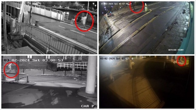 CCTV showing the last confirmed sighting of Jack O?Sullivan. Photo released April 3 2024. Police are still searching for a 23-year-old who went missing on a night out in Bristol - one month ago today.Avon and Somerset Police are renewing their appeal to find Jack O?Sullivan - whose last confirmed sighting was at 3.15am on Saturday 2 March in the area of Brunel Lock Road/Brunel Way, Bristol.Jack, who is described as white, around 5ft 10ins tall, of slim build, with short, brown hair, was on a night out with his friends when he went missing. Jack, now 23-years-old following his birthday last week, was wearing a quilted green/brown Barbour jacket, a beige woollen jumper, navy chinos and brown leather trainers with white soles.