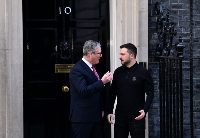 Mandatory Credit: Photo by James Veysey/Shutterstock (15174171x) Keir Starmer and Volodymyr Zelenskyy Ukraine president Volodymyr Zelenskyy at Downing Street, London, UK - 01 Mar 2025