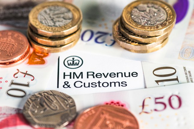 HMRC tax letter heading surrounded by UK currency