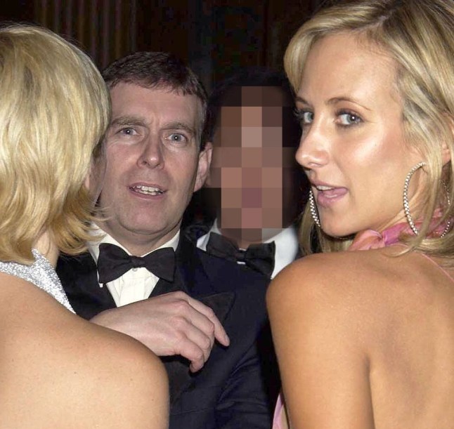 PRINCE ANDREW, TANIA BRYER AND LADY VICTORIA HERVEY CHINESE NEW YEAR PARTY HOSTED BY ANDY WONG AND WIFE PATTI AT THE REFORM CLUB, LONDON, BRITAIN - 26 JAN 2002 [MUZZED] Mandatory Credit: Photo by Richard Young/REX/Shutterstock (375881j)