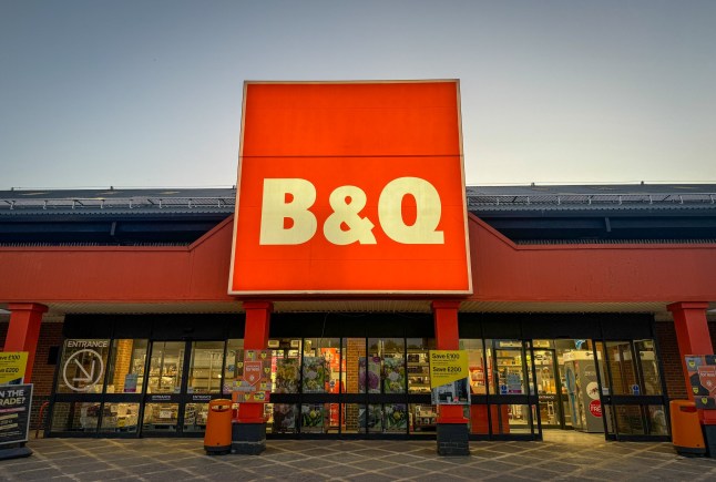 GLASTONBURY, UNITED KINGDOM - OCTOBER 20: The logo of the DIY retailer B&Q is displayed outside a branch on October 20, 2024 in Glastonbury, England. (Photo by Matt Cardy/Getty Images)
