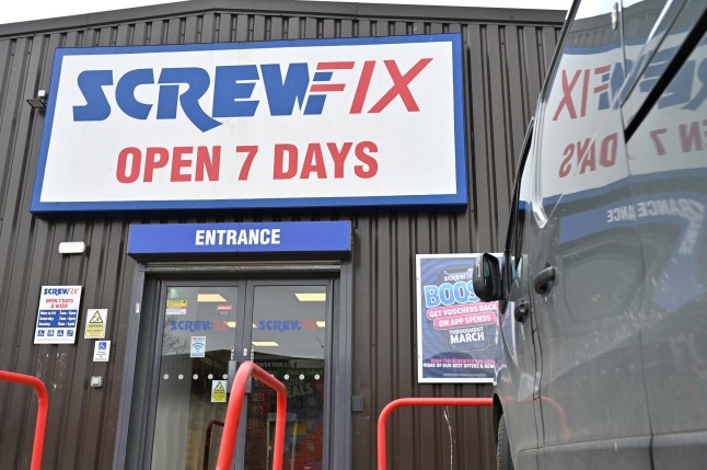 RAYLEIGH, ENGLAND - MARCH 25: A general exterior view of a ScrewFix store, part of the Kingfisher Group on March 25, 2024 in Rayleigh, United Kingdom. (Photo by John Keeble/Getty Images)