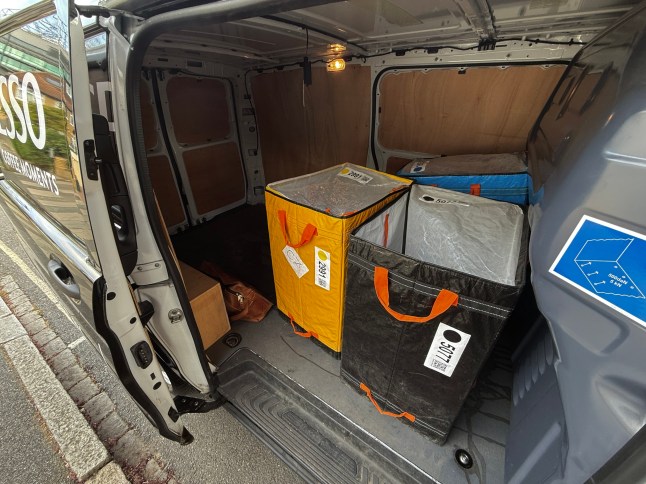 W8media. Courier company ???HIVED??? invites Metro reporter Jasper King to ride along in the van for the day dropping parcels in and around Hayes. 09/04/2025.