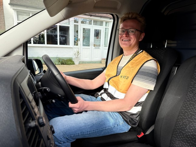 W8media. Courier company ???HIVED??? invites Metro reporter Jasper King to ride along in the van for the day dropping parcels in and around Hayes. 09/04/2025.