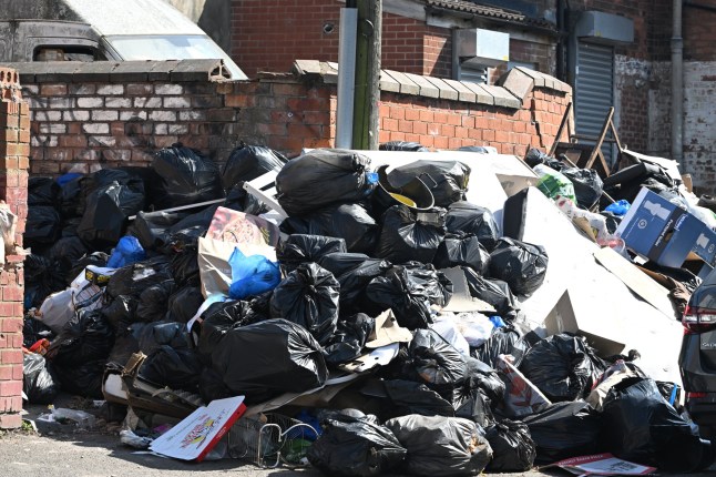 Piles of rubbish Birmingham today METRO ONLY Picture by Jeremy Selwyn / SelwynPics +44 7836 200711 14/04/2025