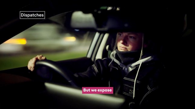 A scene from Channel 4 Dispatches' investigation, 'Undercover: The Great Tagging Scandal'.