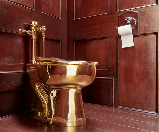 Golden toilet at Bleinheim Palace.