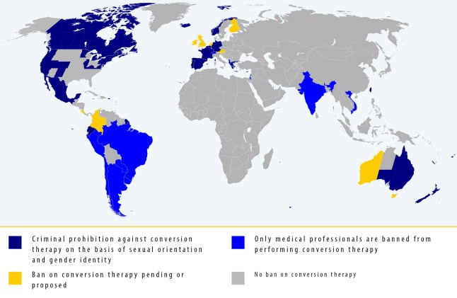 MAP One in 10 LGBTQ+ Britons has experienced an 'exorcism' / conversion therapy