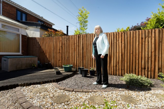 Muriel pictured in her garden.