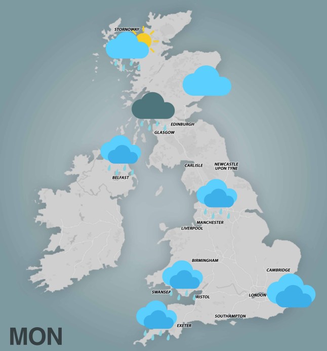 Monday weather map
