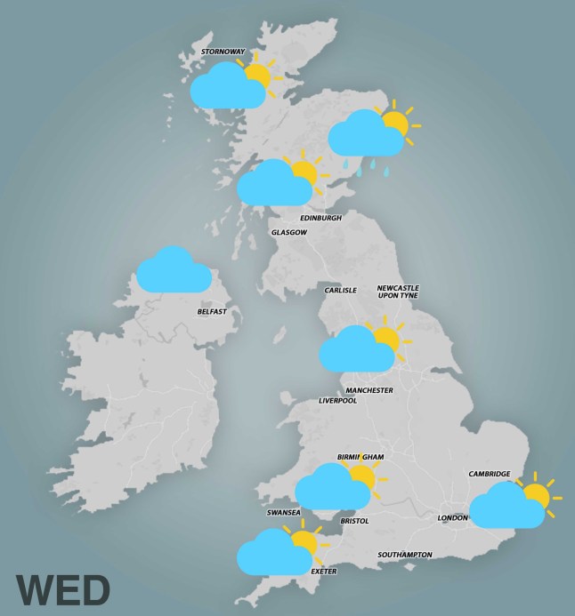 Wednesday weather map