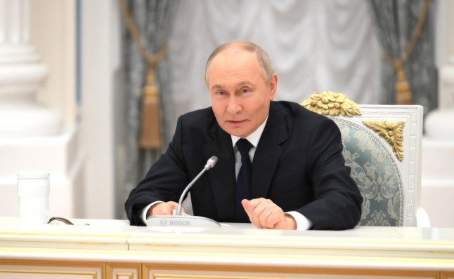 Mandatory Credit: Photo by Grigory Sysoev/Kremlin Pool/Planet Pix via ZUMA Press Wire/Shutterstock (15321672b) Russian President Vladimir Putin delivers remarks during a meeting with the Russian business community to celebrate Entrepreneurship Day at the Grand Kremlin Palace, May 26, 2025 in Moscow, Russia. Russian President Putin Chairs Meeting With Business Leaders, Moscow, Moscow Oblast, Russia - 26 May 2025