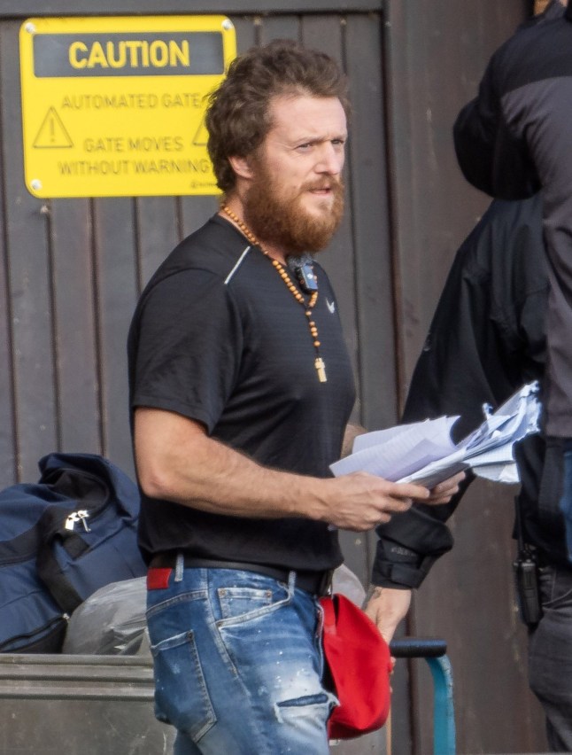 Tommy Robinson outside a prison.