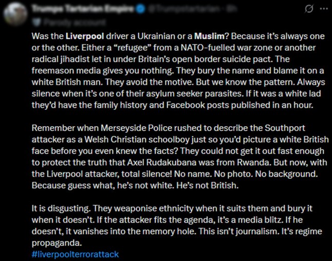 Why it's important that police pointed out the Liverpool suspect is white