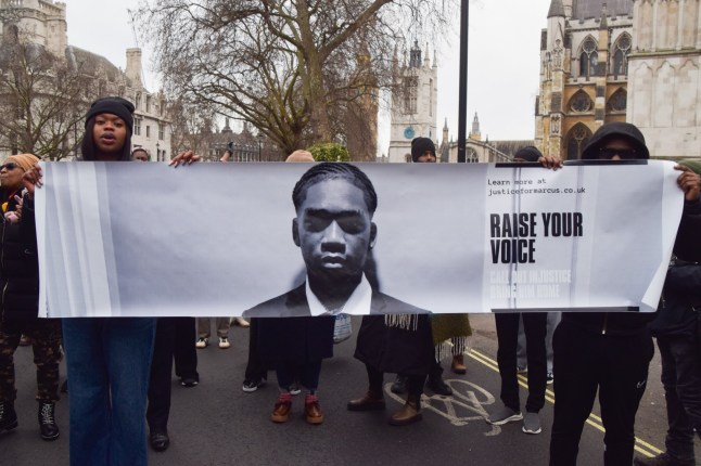 Mandatory Credit: Photo by Vuk Valcic/ZUMA Press Wire/Shutterstock (15073020f) Protesters march in Westminster, demanding the release of 18-year-old Londoner Marcus Fakana who was jailed in Dubai over a holiday romance, after allegedly having sex with a 17-year-old girl, also from London, who has since turned 18. Protesters demand the release of teenager Marcus Fakana jailed in Dubai, London, England, United Kingdom - 04 Jan 2025