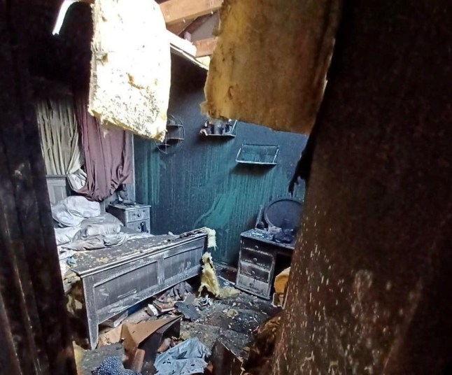 Louise Simpson's house after the fire.