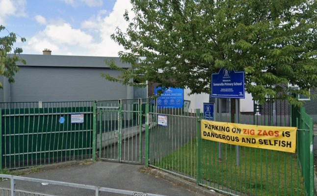 PLEASE NOTE: LIVE RATES APPLY. Pictured is Sommerville Primary School in Merseyside where the fight took place. A judge has condemned two mums Natasha Sherlock and Samantha Rylance who had a catfight in in front of other parents at a primary school playground as they were picking up their children from afternoon classes.Disclaimer: While Cavendish Press (Manchester) Ltd uses its' best endeavours to establish the copyright and authenticity of all pictures supplied, it accepts no liability for any damage, loss or legal action caused by the use of images supplied. The publication of images is solely at your discretion. For terms and conditions see http://www.cavendish-press.co.uk/pages/terms-and-conditions.aspx