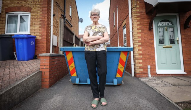 Ann Espley of Longton who has been waiting nearly 3 months to have her skip removed by Staffordshire Recycling