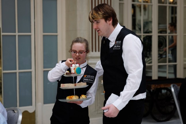 Lunch reception to mark the 10th year anniversary of the partnership between Hilton and Aurora Foxes held at the Waldorf Hilton hotel this afternoon. Pictured: Hugo Gilmartin (R), Aurora Foxes Student Image shot on 16th June 2025. ?? Belinda Jiao jiao.bilin@gmail.com 07598931257 https://www.belindajiao.com/about