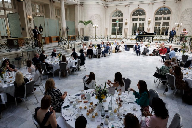 Lunch reception to mark the 10th year anniversary of the partnership between Hilton and Aurora Foxes held at the Waldorf Hilton hotel this afternoon. Image shot on 16th June 2025. ?? Belinda Jiao jiao.bilin@gmail.com 07598931257 https://www.belindajiao.com/about