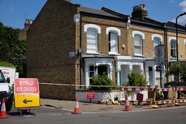 UNITED KINGDOM, LONDON, 18th June 2025 Flowers left at the scene. Flowers have been left at the scene where Annabel Rook, 46, was found fatally injured at a house in Dumont Road, Stoke Newington, north London, just before 05:00 BST on the 17th June. ??2025 Tom Bowles +44 7956 938547