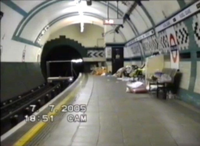 Mandatory Credit: Photo by Gavin Rodgers/REX/Shutterstock (1232196j) Devastation on the platform at Russell Square CCTV screen grabs of the aftermath of the 7/7 terror bombings on public transport, London, Britain - 07 Jul 2005 CCTV footage was released of the aftermath of the 7/7 terrorist bomb attacks on the London Underground and a London bus for the Coroner's Inquest at the High Court on 12th October 2010. The inquest looked into the deaths of the 52 victims of the London Bombings of July 7th 2005 and released footage to the media and public showing the scene at King's Cross station bombing where 26 died. The heavily edited footage was recorded after the bodies were taken away and inside the train shows the bomb damage to the neighbouring carriage where the suicide bomber struck. It shows victims' scattered personal belongings and medical equipment used to help the injured. Footage from the carriage where the bomb was detonated was considered too distressing to show.