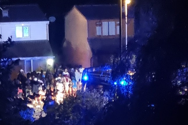 Police respond to crowds gathered at Airbnb party on quiet cul-de-sac in Norden, Greater Manchester. Release date July 6 2025. This is the shocking moment hundreds of revellers 'hijacked' a luxury house often hired by AirBNB users to hold a party. Video shows the moment police in riot vans came to a quiet village after a gender reveal party at an Airbnb went wrong. Neighbours were left shocked after a group of 200 party goers turned up for an eight-person booking in a luxury guest house on a quiet cul-de-sac in Norden, Greater Manchester, on Wednesday, June 25. Upon arrival, guests, who booked the property through Instagram rather than Airbnb, immediately disconnected security cameras and started parking on neighbours??? driveways to host what has been dubbed a ???Project X???-style party.