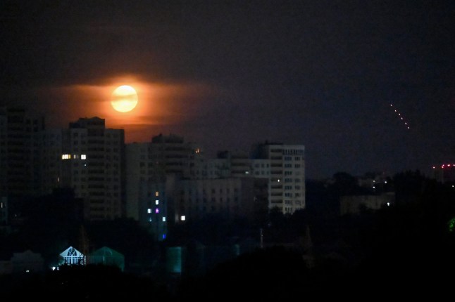 Ukrainian air defences deploy against Russian drones during a night strike in Kyiv on July 9, 2025, amid the Russian invasion in Ukraine. (Photo by Sergei SUPINSKY / AFP) (Photo by SERGEI SUPINSKY/AFP via Getty Images)