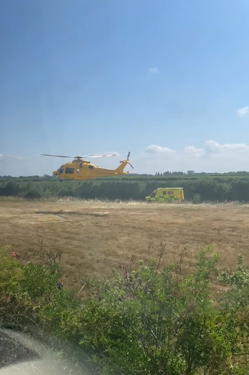 A London-bound train travelling at high speed reportedly hit a van on a level crossing off Lower Road this afternoon https://www.facebook.com/ryan.eastwood.58