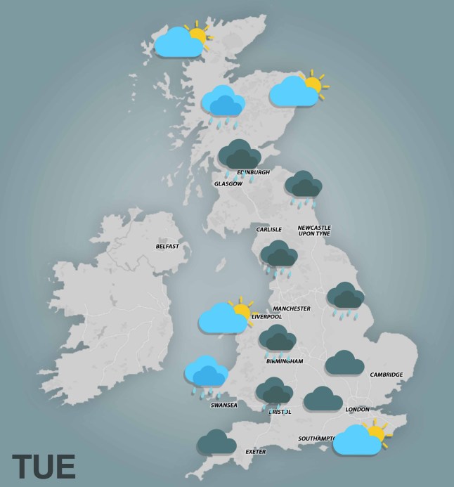 Weather: Map reveals where and when it is going to rain after heatwave ends