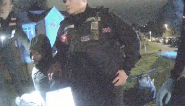 Handout screengrab dated 27/2/2023 from bodycam footage issued by Metropolitan Police of Mark Gordon being detained by police. Issue date: Monday July 14, 2025. PA Photo. Photo credit should read: Metropolitan Police/PA Wire NOTE TO EDITORS: This handout photo may only be used for editorial reporting purposes for the contemporaneous illustration of events, things or the people in the image or facts mentioned in the caption. Reuse of the picture may require further permission from the copyright holder.