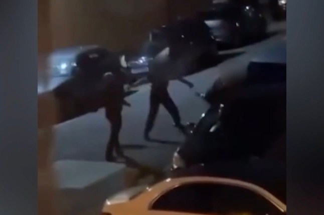 *NOTE TO EDITORS ??? Woman in footage has been charged, blurred set of grabs from video issued as alternative to un-blurred version* Disturbing footage shows a knife-wielding woman wildly swinging a blade while trying to slash a man in the street - before he fended her off with his rucksack. The shocking confrontation was captured on camera in the Sparkhill area of Birmingham after a disturbance between the pair broke out on Friday night (18/7). The woman can be heard racially abusing the Asian male while brandishing a large blade outside a terraced house. The man then picks up a piece of cardboard and begins to strike her with it before she then chases him down the street with the knife. The two can be heard trading insults , calling each other fat, before the woman begins slashing at him with the blade in the middle of the residential street. Photo released 20/07/2025