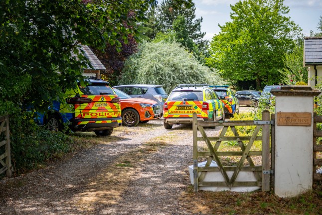 **NEWSQUEST OUT / REACH REGIONAL TITLES OUT** Emergency services at the address south of Foxley, near Malmesbury. July 14, 2025. A 20-year-old cousin of Princes William and Harry was found dead with a firearm nearby to her, an inquest heard. Rosie Roche, granddaughter of Princess Diana???s uncle, died at her family home on July 14, 2025. Emergency crews responded to the serious incident at the property in the countryside south of Foxley, near Malmesbury, at around 1pm. At the height of the incident, there was an ambulance, three ambulance officers, two firearms officers and numerous local response officers in attendance. Despite the best efforts of medics, the woman was pronounced deceased a short time later. An inquest was opened at Wiltshire and Swindon coroner???s court and adjourned until October 25. Photo released 22/07/2025
