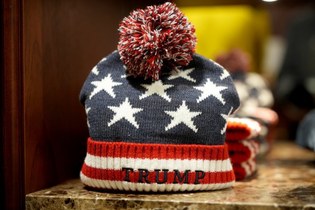TURNBERRY, SCOTLAND - JULY 28: Trump branded hats are seen for sale at the recently opened Trump merchandise store at Trump Turnberry golf course on July 28, 2025 in Turnberry, Scotland. U.S. President Donald Trump is visiting his Trump Turnberry golf course, as well as Trump International Golf Links in Aberdeenshire, during a brief visit to Scotland from July 25 to 29. (Photo by Christopher Furlong/Getty Images)