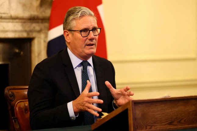LONDON, ENGLAND - AUGUST 13: British Prime Minister Keir Starmer co-chairs the Coalition of the Willing videoconference call with European leaders on Ukraine, ahead of the expected meeting of U.S. President Donald Trump and Russia's President Vladimir Putin in Alaska, at Downing Street on August 13, 2025 in London, England. (Photo by Jack Taylor - WPA Pool/Getty Images)