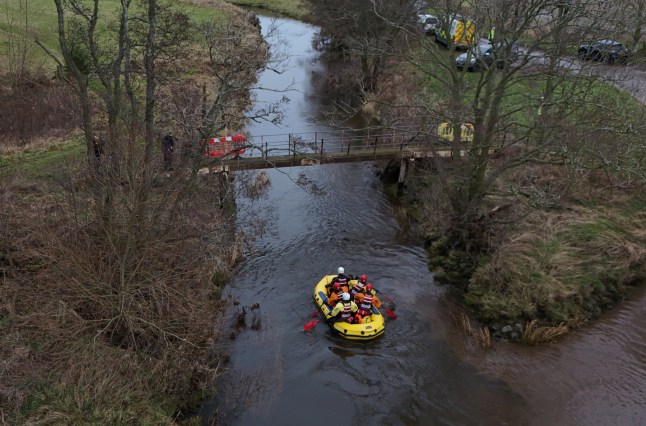 File photo dated 11/12/24 of members of a search and rescue team during a search operation at Abberwick Ford on the River Aln near Alnwick, Northumberland, for former England rugby player Tom Voyce. An inquest is being held for 43-year-old Mr Voyce, who died after his Toyota Hilux was swept away while he crossed a ford on the River Aln, Northumberland, in December, as Storm Darragh hit the UK. Issue date: Monday September 22, 2025. PA Photo. Photo credit should read: Owen Humphreys/PA Wire