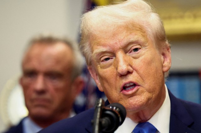 U.S. President Donald Trump makes an announcement at the White House, in Washington, D.C., U.S., September 22, 2025. REUTERS/Kevin Lamarque