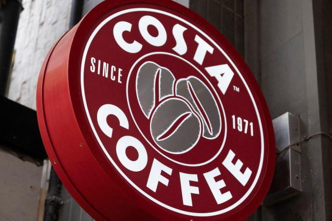 Sign for the food and cafe brand Costa Coffee on 30th May 2022 in Birmingham, United Kingdom. (photo by Mike Kemp/In Pictures via Getty Images)