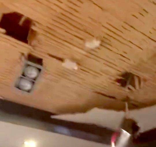 Ceiling collapse at Toby Carvery in Brockworth, Gloucester (Picture: Paige Price)