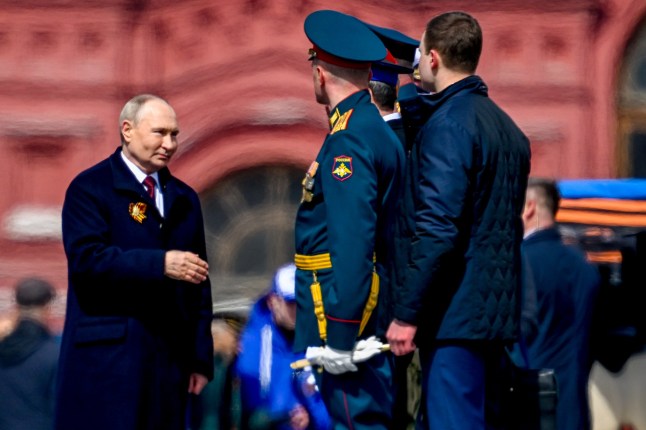 Ceremonial soldiers parade during 79th anniversary of the Victory Day in Red Square in Moscow