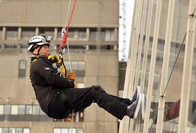 Prince Andrew Abseils Down The Shard For Outward Bound Trust Charity