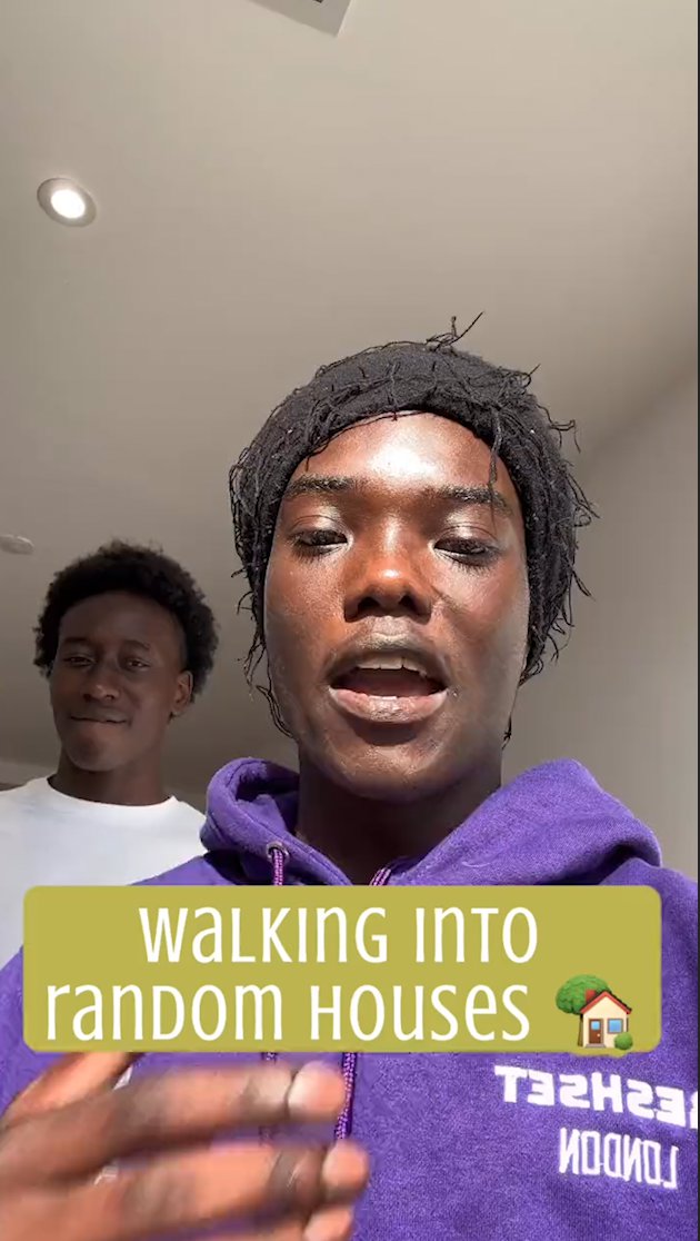 Uncleared grabs of Mizzy doing his latest walking into houses 'prank'
