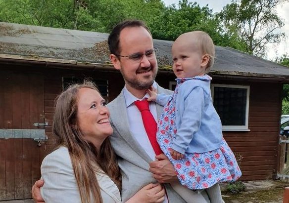 Alice Mackey (left) has admitted killing her young daughter Annabel Mackey (pictured with her father Peter Mackey)