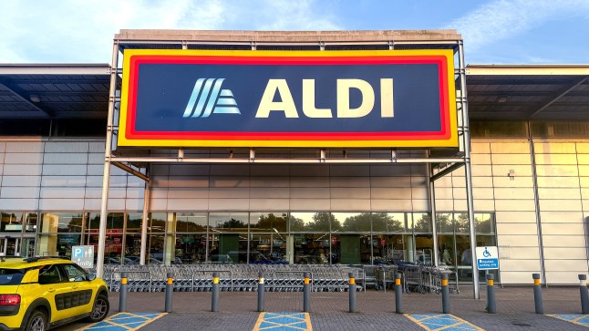 WESTON-SUPER-MARE, UNITED KINGDOM - SEPTEMBER 14: Shoppers enter a branch of the budget supermarket retailer Aldi on September 14, 2024 in Weston-super-Mare, England. The German retailer founded in 1946, has been gaining popularity with shoppers of groceries in the UK. (Photo by Matt Cardy/Getty Images)
