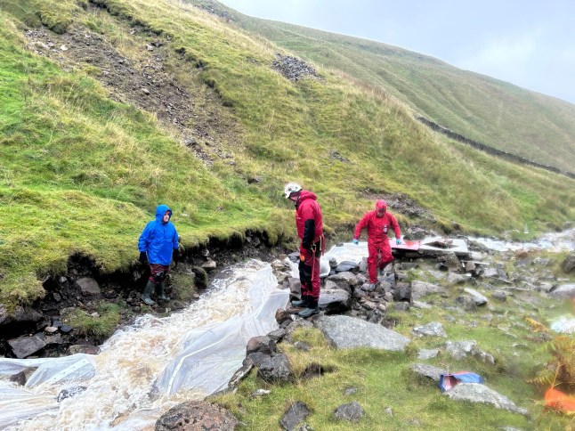 For 36 hours over one hundred volunteers were involved in a difficult rescue of three cavers from Dowber Gill passage (Picture: Upper Wharfedale Fell Rescue Association)