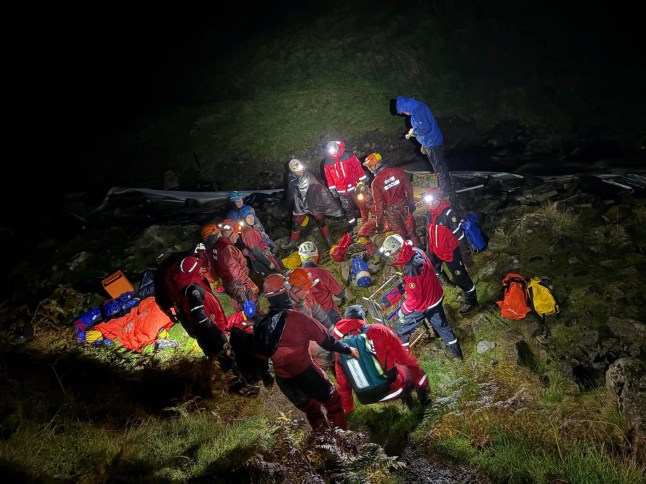 For 36 hours over one hundred volunteers were involved in a difficult rescue of three cavers from Dowber Gill passage (Picture: Upper Wharfedale Fell Rescue Association)