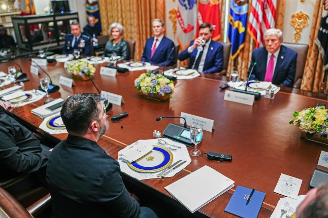 Mandatory Credit: Photo by Aaron Schwartz - Pool via CNP/Shutterstock (15546920h) President Volodymyr Zelenskyy of Ukraine participates in a Bilateral Lunch with United States President Donald J Trump at the White House in Washington DC,. Trump Meets President Volodymyr Zelenskyy of Ukraine, Washington, District of Columbia, USA - 17 Oct 2025